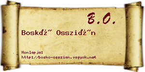 Boskó Osszián névjegykártya